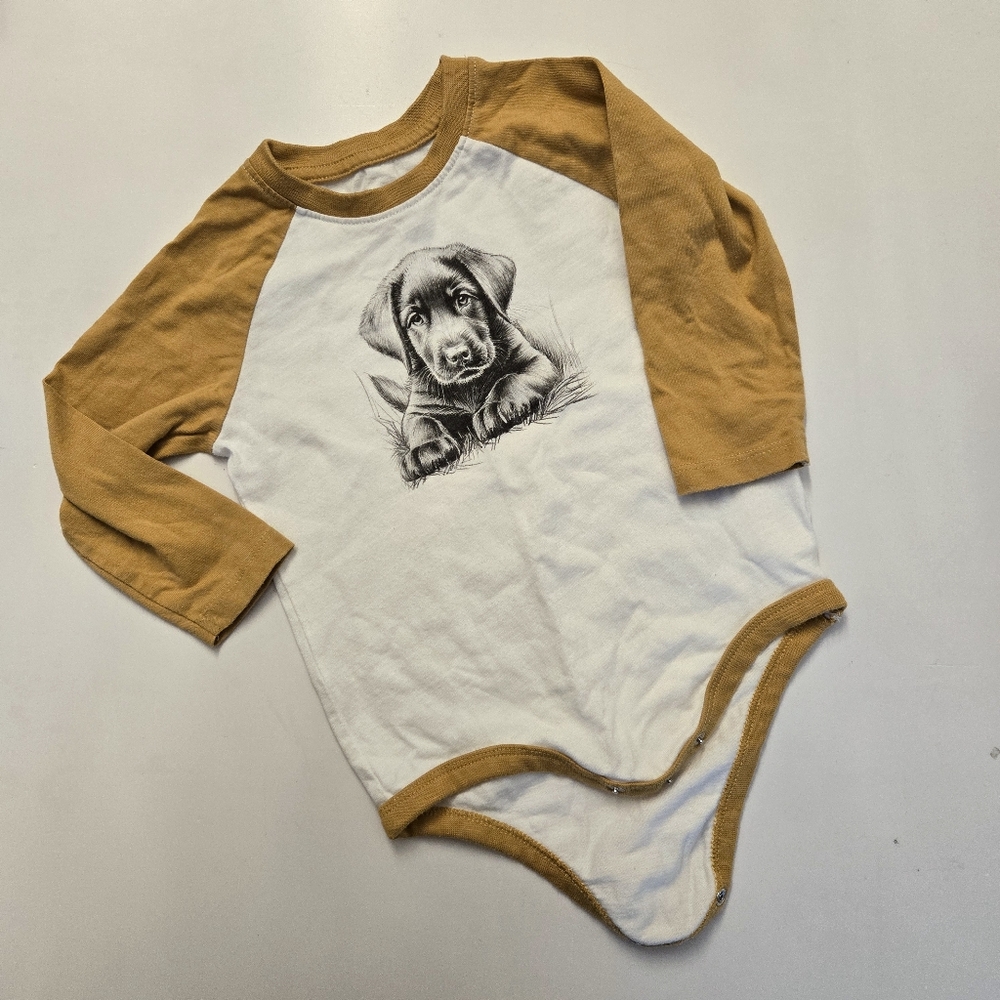 Cabela's Adorable Lab Puppy Print Kids One Piece Long Sleeve 18M